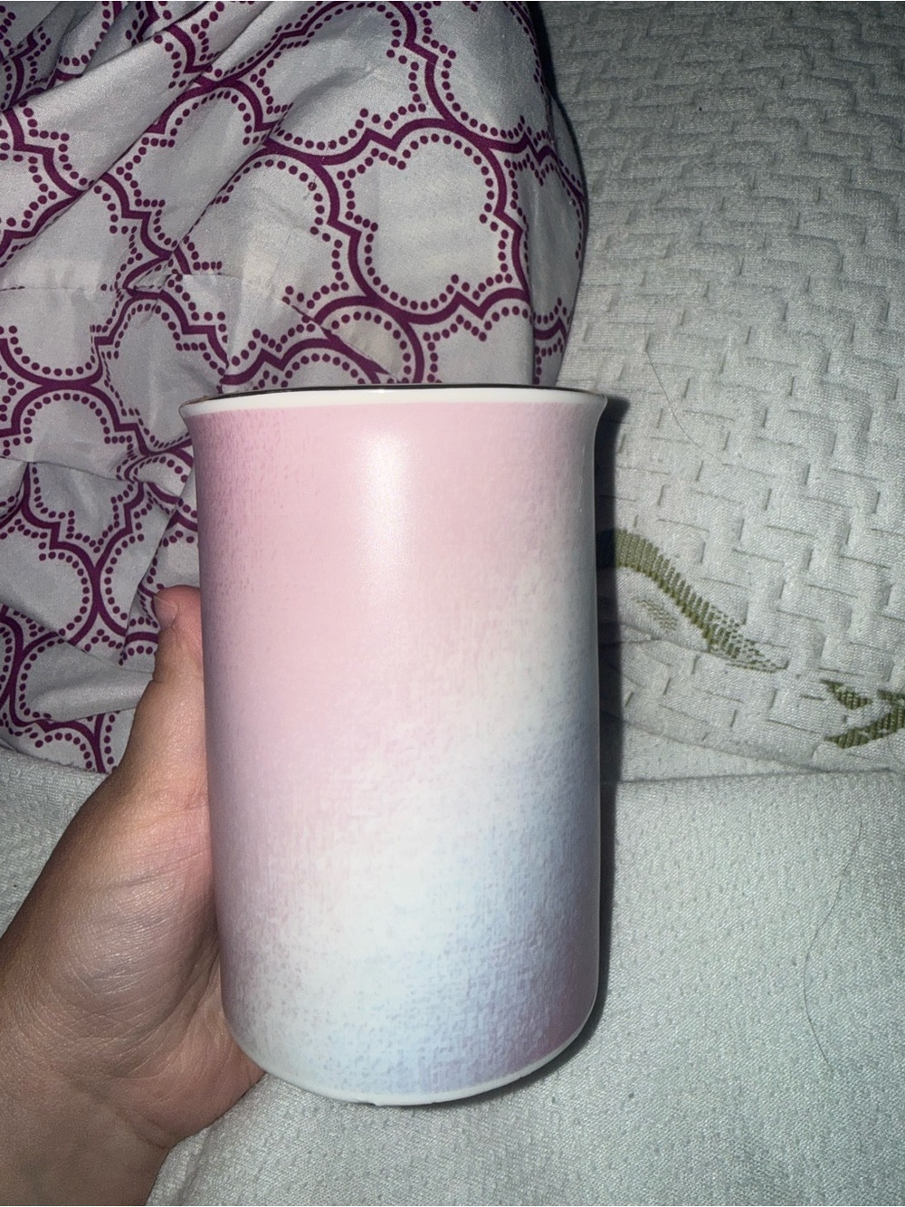 Pink & Blue Ombré Ceramic Makeup Brush Holder